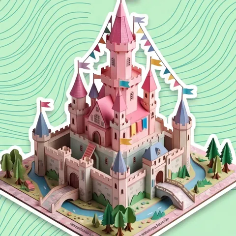 Molde del castillo de la princesa en 3D