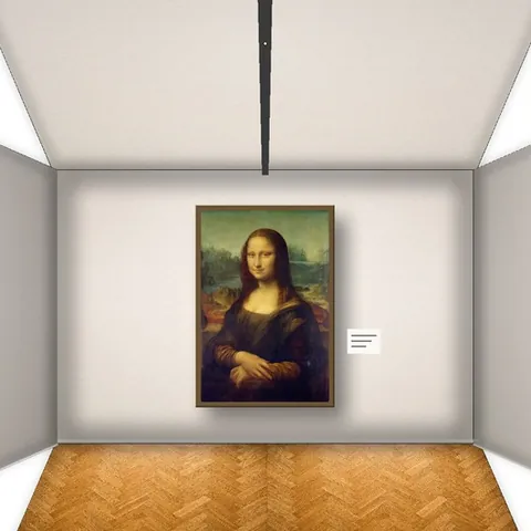 Sala del Museo 3D con La Gioconda de Da Vinci