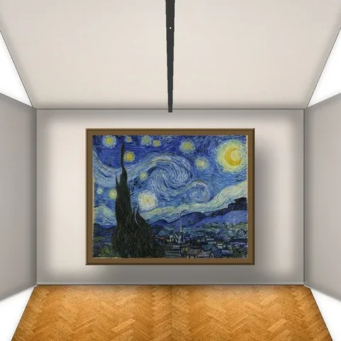 Sala del Museo 3D con La noche estrellada de Van Gogh