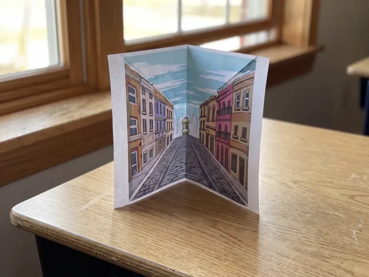 Molde de una calle en perspectiva, ya armado