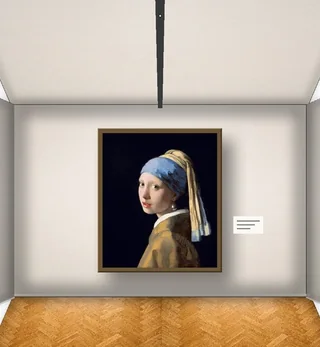 Sala con La joven de la perla de Vermeer